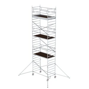 Günzburger Steigtechnik Rollgerüst 1,35 x 2,45 m mit Ausleger & Doppel-Plattform Plattformhöhe 7,55 m