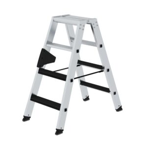 Günzburger Steigtechnik Stufen-Stehleiter beidseitig begehbar mit clip-step 2x4 Stufen