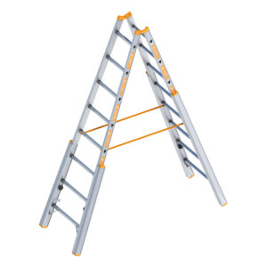 Das richtige Gewächshaus - problemlos und komfortabel 7 Layher Treppenstehleiter TOPIC 8 Sprossen, Aluminiumleiter klappbar mit verstellbaren Holmen, Länge 2.40 m