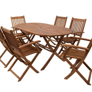 Klappgarnitur BENITA 7-teilig, Akazie geölt