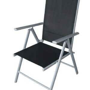 Klappsessel Alu + Textilene schwarz 2-er Set