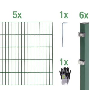 Doppelstab-Zaunmatten-Grundset inkl. Handschuh