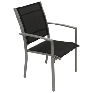 Stapelsessel 4er-Set silber/schwarz