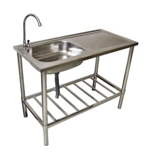 Mobiler Edelstahl-Waschtisch / Spültisch "Country-Life"