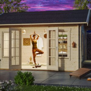 Freizeithaus Lugano 2, 45plus Basishaus 420 x 380cm natur