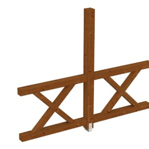 Seitenwand Andreaskreuz, freistehehend Fichte