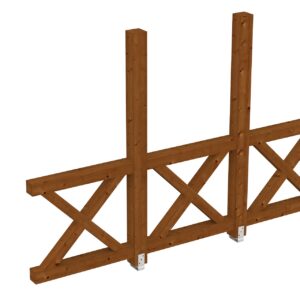 Seitenwand Andreaskreuz, freistehehend Fichte