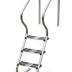 Edelstahlleiter 3 Doppelstufen