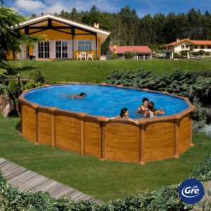 Stahlwand-Pool MAURITIUS Holzdekor