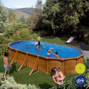 Stahlwand-Pool MAURITIUS Holzdekor