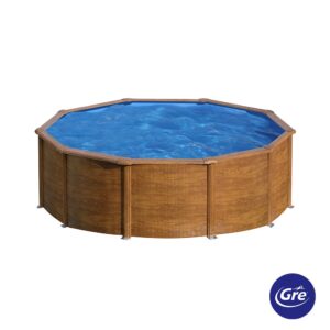 Stahlwand-Pool SICILIA Holzdekor