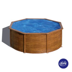 Stahlwand-Pool SICILIA Holzdekor