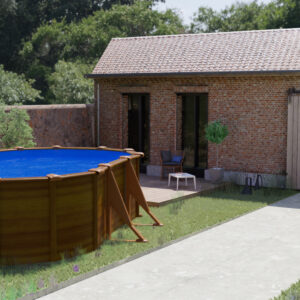 Stahlwand-Pool SICILIA Holzdekor