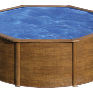 Stahlwand-Pool SICILIA Holzdekor