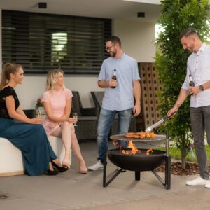 Feuerstelle inkl. Grillrost schwarz