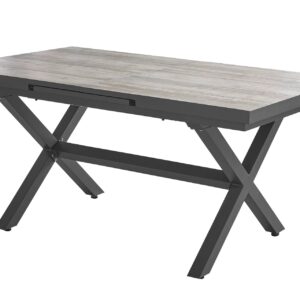 Ausziehtisch Sanogo, Alugestell, Keramik, 160/210x100x76cm