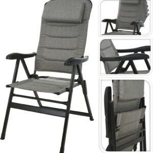 Camping-Klappstuhl, Aluminium, gepolstert