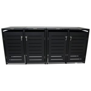 Mülltonnenbox 4-er, Stahl verzinkt