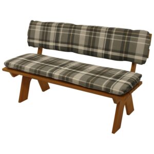 Auflagenset für Bank 3-Sitzer, grau/beige kariert, 2-teilig