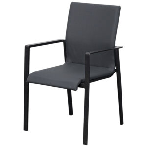 Stapelsessel Alu anhtrazit mit Quick Dry Foam Sitzfläche grau, 4-er Set