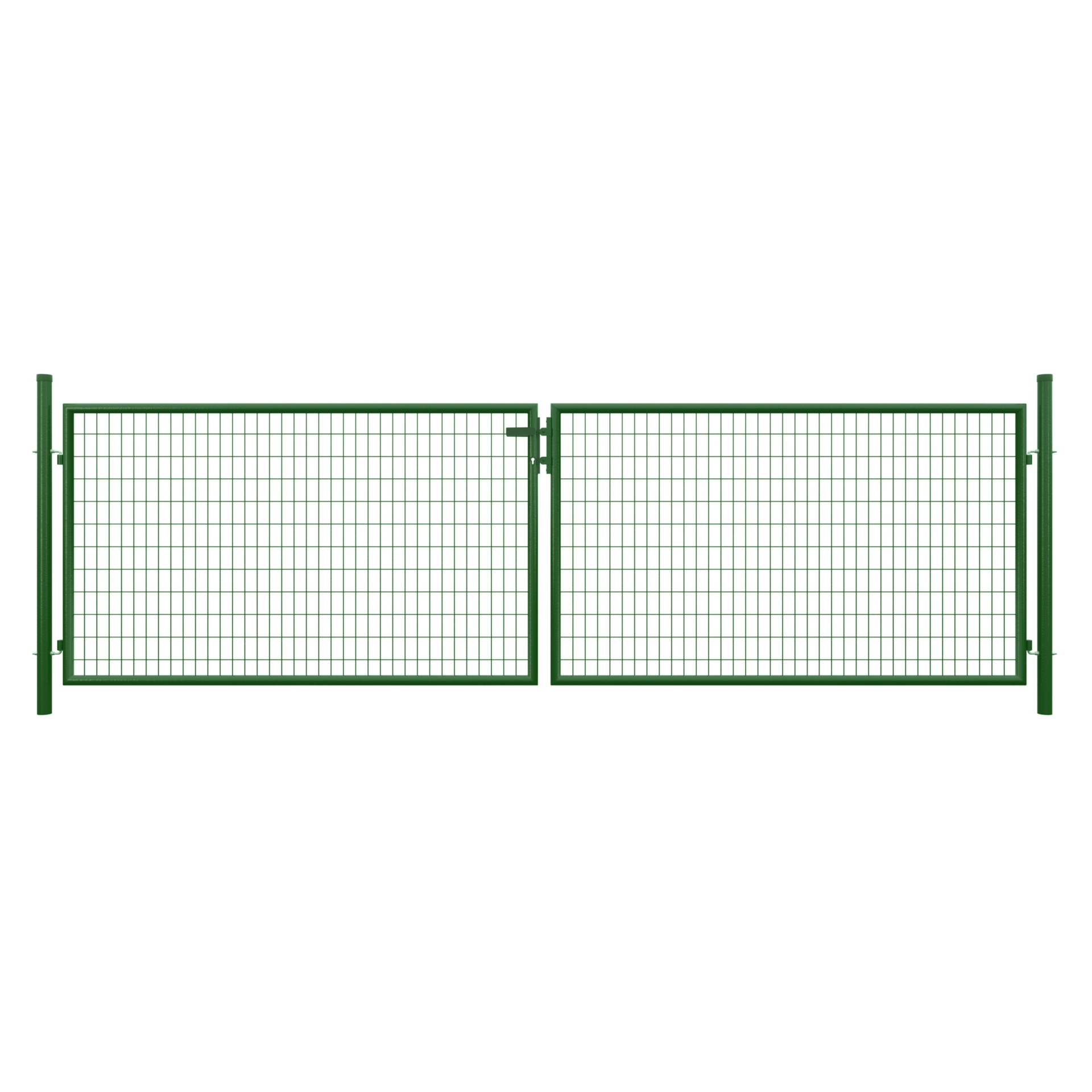 STRONG Doppeltor  RAL 6005 grün 4000x1200 mm inkl. Pfosten + Beschläge MW 50/100 mm