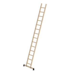 Günzburger Steigtechnik Sprossen-Anlegeleiter Holz nivello®-Traverse 14 Sprossen