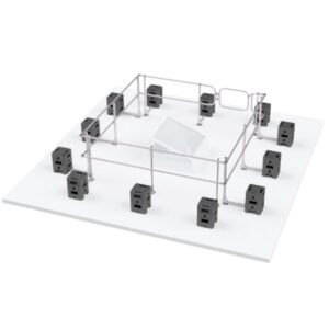 Hymer HYGHTS Geländersystem, Lichtkuppelumwehrung inkl. Durchgangssperre ISO 14122-3 & NF E85-015, 3x3 Meter