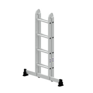 Günzburger Steigtechnik Klappleiter 2-teilig mit nivello®-Traverse 2x4 Sprossen