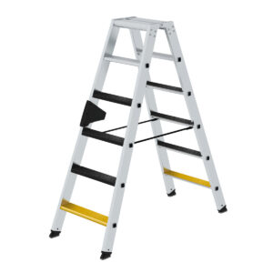 Günzburger Steigtechnik Stufen-Stehleiter beidseitig begehbar mit clip-step R13 2x6 Stufen