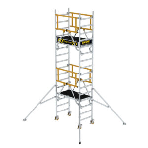 Günzburger Steigtechnik FlexxTower SG ergo mit vorlaufendem Geländer Plattformhöhe 3,10 m