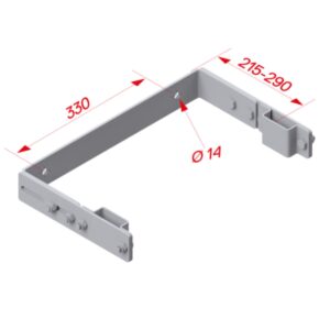 Hymer Wandhalter U-Form 215-290 mm