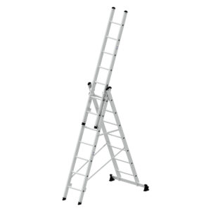Günzburger Steigtechnik Mehrzweckleiter 3-teilig mit nivello®-Traverse 3x7 Sprossen