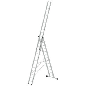 Günzburger Steigtechnik Mehrzweckleiter 3-teilig mit nivello®-Traverse 3x13 Sprossen