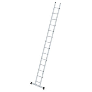 Günzburger Steigtechnik Sprossen-Anlegeleiter 350 mm breit mit Standard-Traverse 14 Sprossen