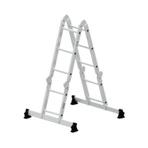 Günzburger Steigtechnik Vielzweckleiter 4-teilig mit nivello®-Traverse 2x2 + 2x3 Sprossen