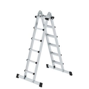 Günzburger Steigtechnik Teleskopleiter 4-teilig mit Traverse 4x6 Sprossen