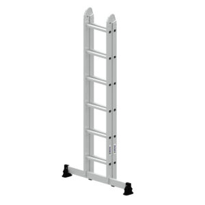 Günzburger Steigtechnik Klappleiter 2-teilig mit nivello®-Traverse 2x6 Sprossen