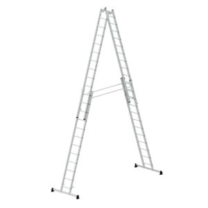Günzburger Steigtechnik Sprossen-Stehleiter 4-teilig mit nivello®-Traverse 4x12 Sprossen