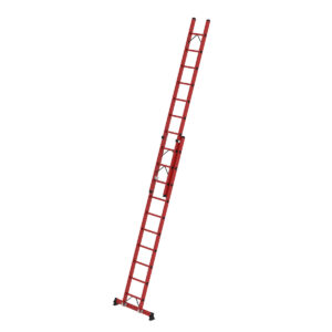 Günzburger Steigtechnik Sprossen-Schiebeleiter 2-teilig GFK mit nivello® Traverse 2x10 Sprossen