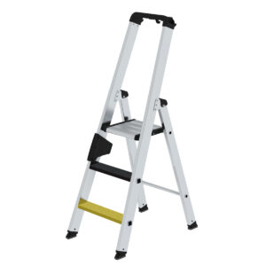 Günzburger Steigtechnik Stufen-Stehleiter einseitig begehbar mit clip-step R13 3 Stufen