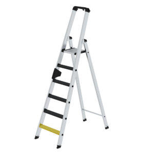 Günzburger Steigtechnik Stufen-Stehleiter einseitig begehbar mit clip-step R13 6 Stufen