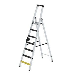 Günzburger Steigtechnik Stufen-Stehleiter einseitig begehbar mit clip-step R13 7 Stufen