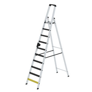 Günzburger Steigtechnik Stufen-Stehleiter einseitig begehbar mit clip-step R13 10 Stufen