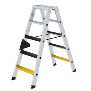 Günzburger Steigtechnik Stufen-Stehleiter beidseitig begehbar mit clip-step R13 2x5 Stufen