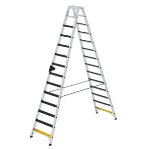 Günzburger Steigtechnik Stufen-Stehleiter beidseitig begehbar mit clip-step R13 2x14 Stufen