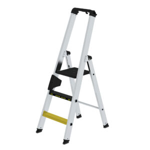 Günzburger Steigtechnik Stufen-Stehleiter 250 kg einseitig begehbar mit clip-step R13 3 Stufen