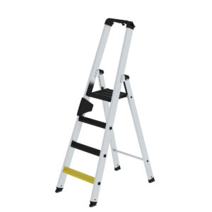 Günzburger Steigtechnik Stufen-Stehleiter 250 kg einseitig begehbar mit clip-step R13 4 Stufen