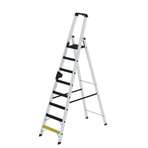Günzburger Steigtechnik Stufen-Stehleiter 250 kg einseitig begehbar mit clip-step R13 8 Stufen