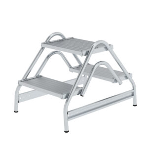 Günzburger Steigtechnik Arbeitspodest beidseitig begehbar Aluminium geriffelt 2x2 Stufen
