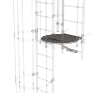 Günzburger Steigtechnik Umsteigeplattform zwischen Leiterzügen Ø 700 mm Edelstahl V2A